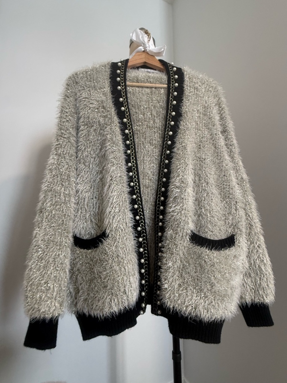 Couture Pearl-Trim Cardigan Sweater *SOLD LOCALLY* - Picture 9 of 12